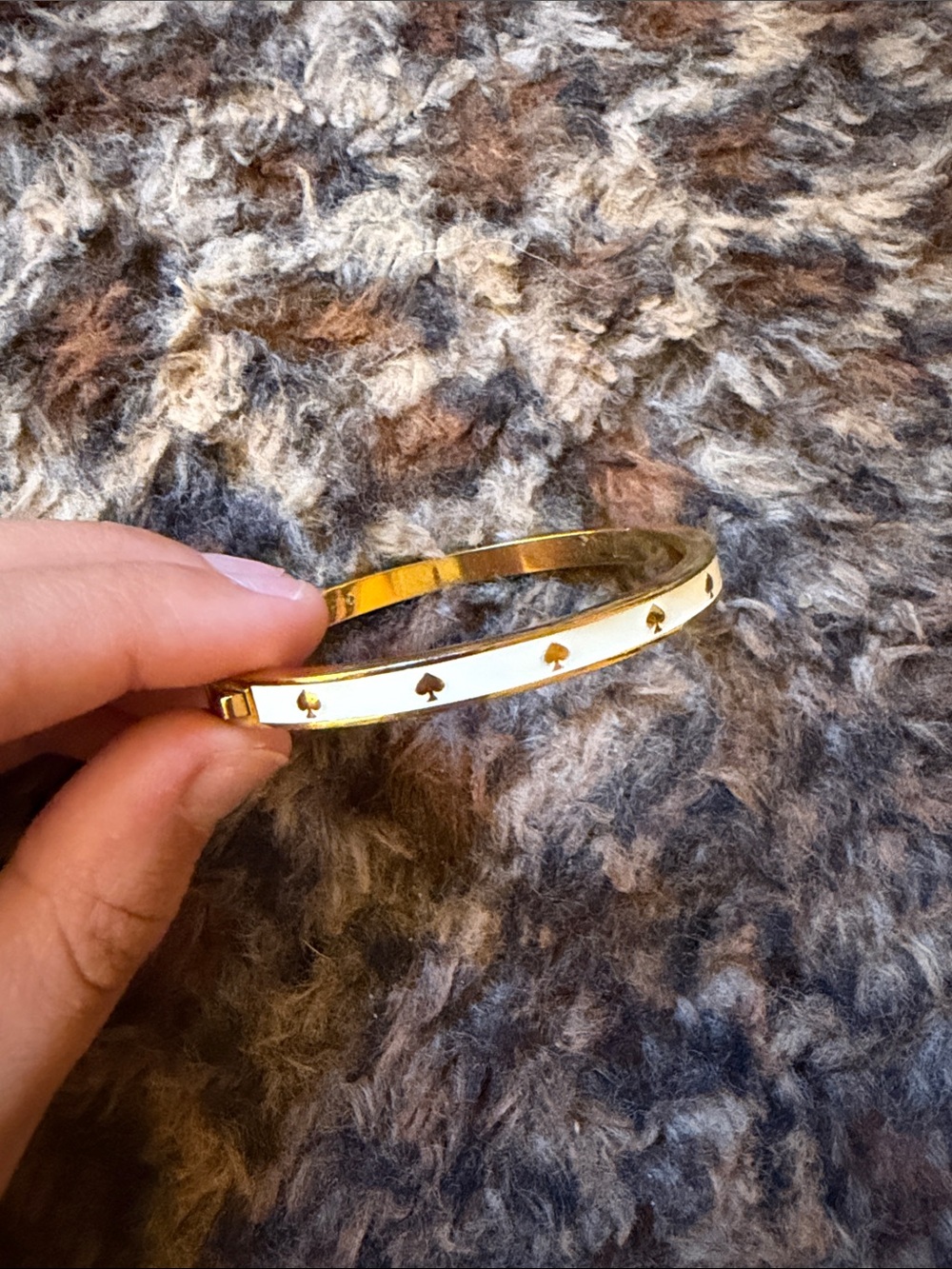 Gold and White Kate Spade Bangle Bracelet